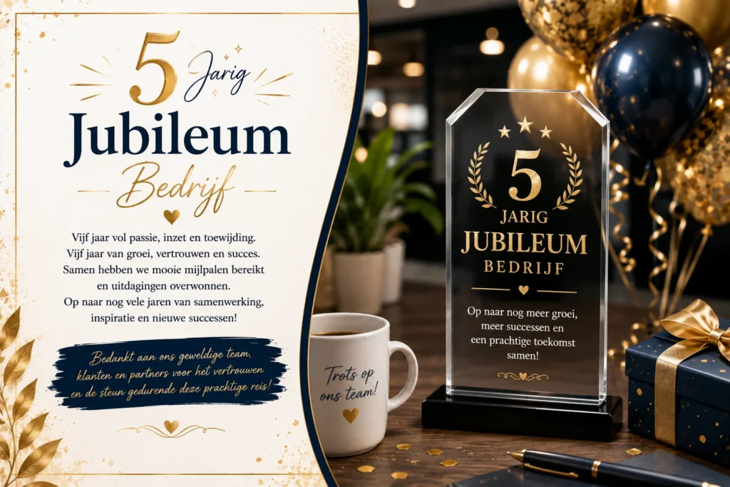 5 Jarig Jubileum Bedrijf Tekst