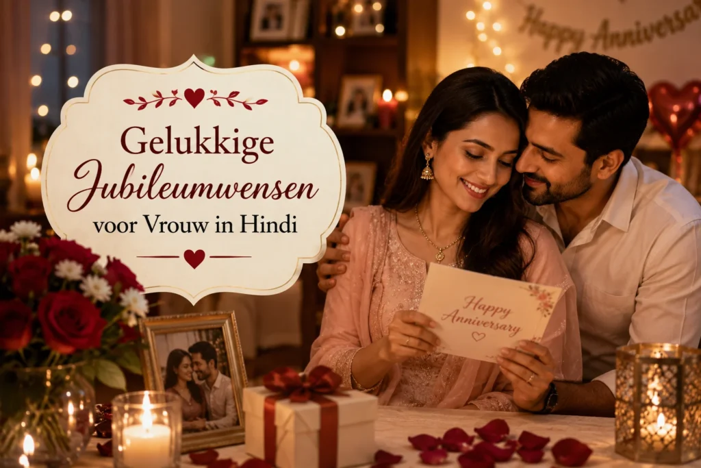 Gelukkige Jubileumwensen voor Vrouw in Hindi