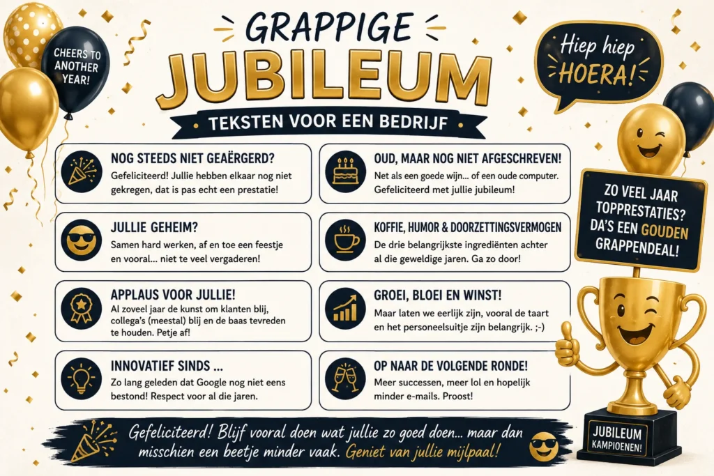 Grappige Jubileum Teksten voor een Bedrijf