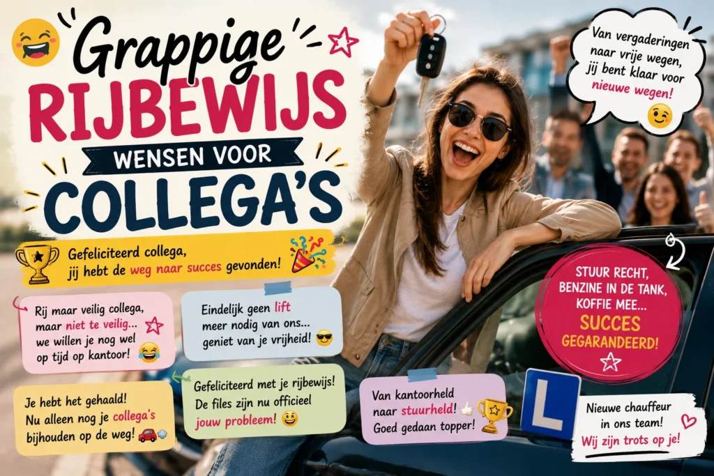 Grappige Rijbewijs Wensen voor Collega's