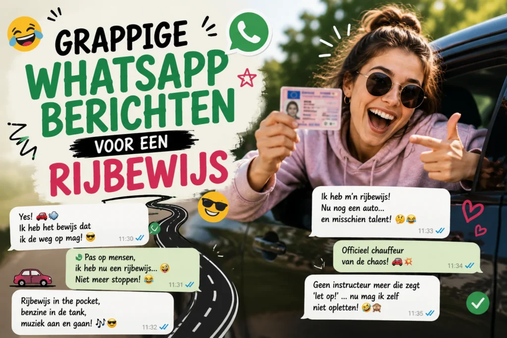 Grappige WhatsApp Berichten voor een Rijbewijs