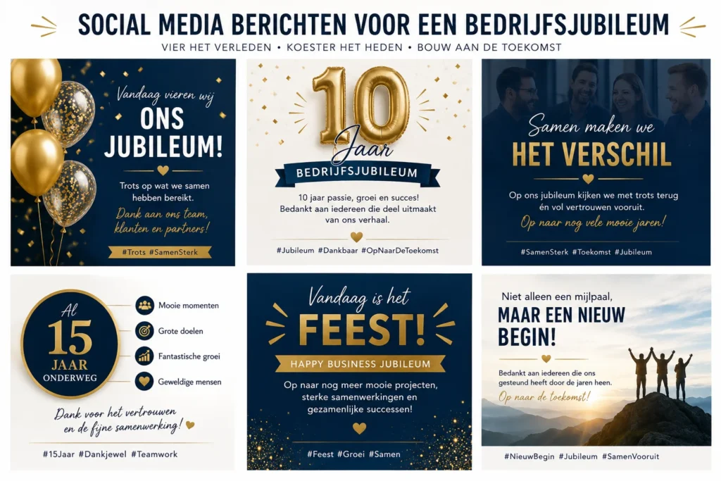 Social Media Berichten voor een Bedrijfsjubileum