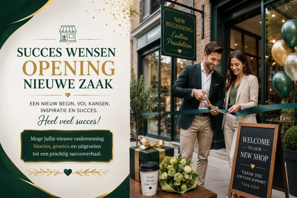 Succes Wensen Opening Nieuwe Zaak