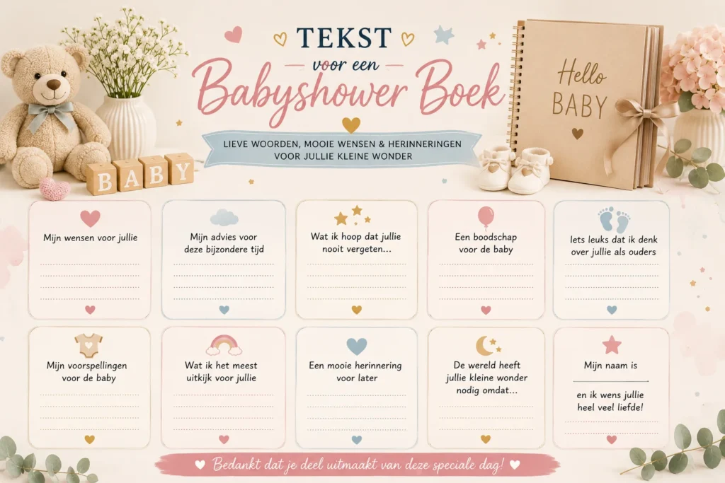 Tekst voor een Babyshower Boek