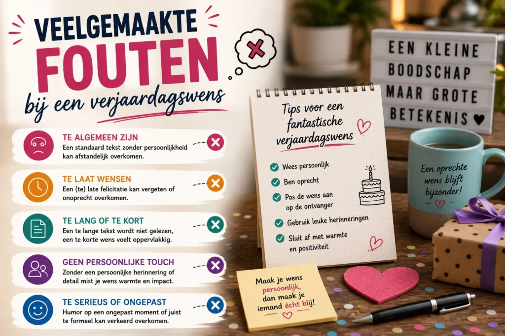 Veelgemaakte fouten bij een verjaardagswens
