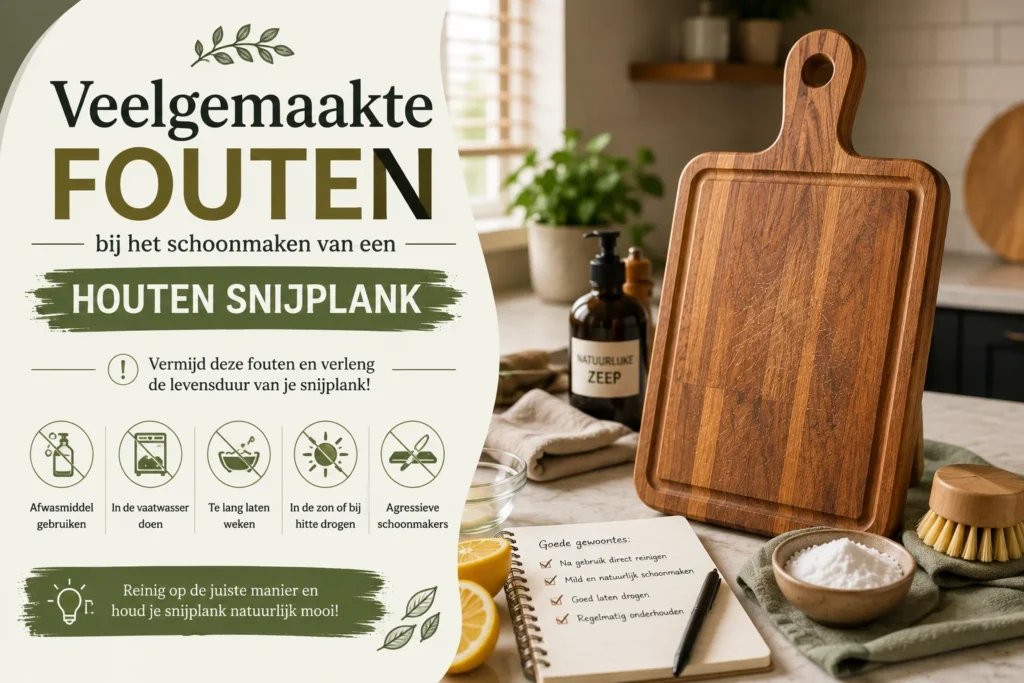 Veelgemaakte fouten bij het schoonmaken van een houten snijplank