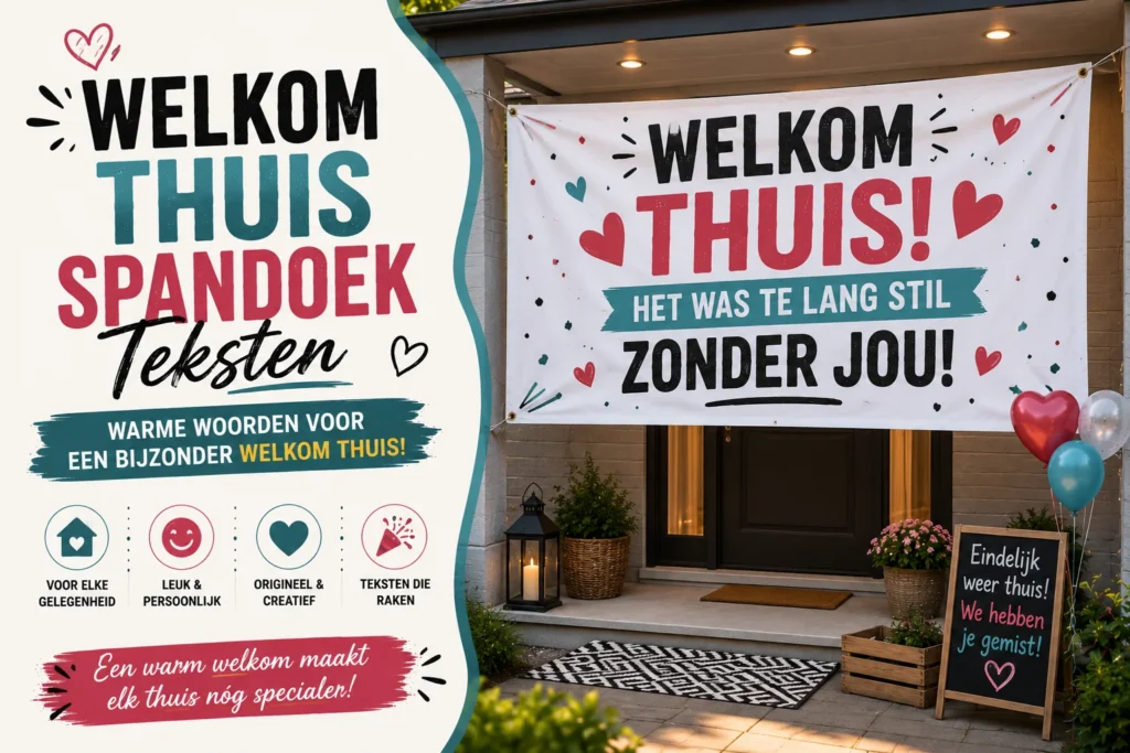 Welkom thuis spandoek teksten