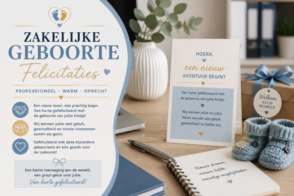 Zakelijke geboorte felicitaties