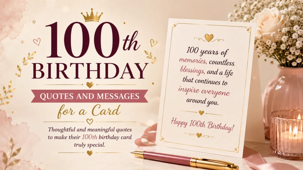 100th Birthday Quotes and Messages for a Card