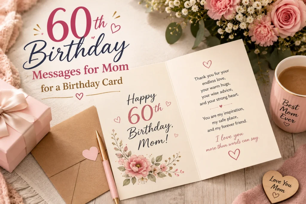 60th Birthday Messages for Mom for a Birthday Card