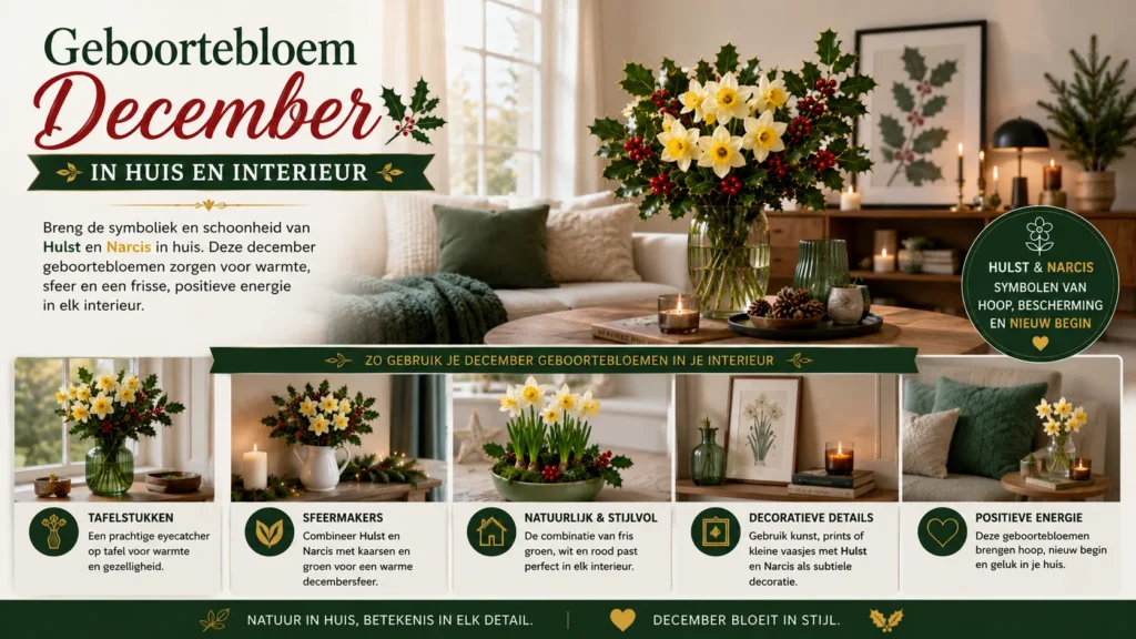 Geboortebloem December in Huis en Interieur