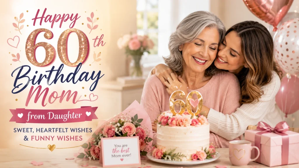 Happy 60th Birthday Mom from Daughter | Sweet, Heartfelt Wishes & Funny Wishes