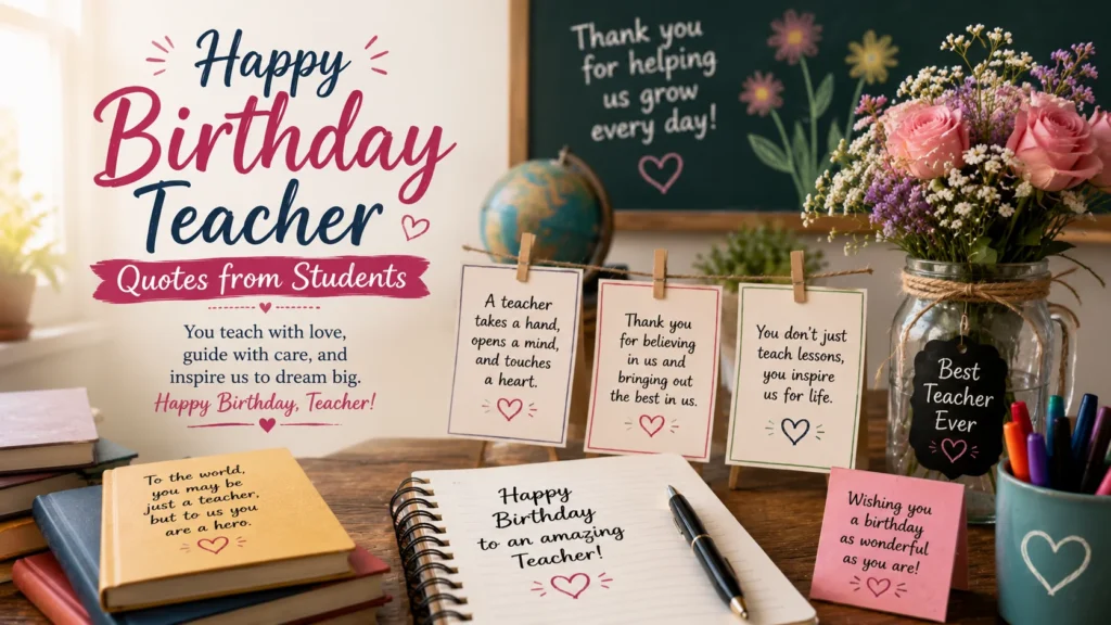 Happy Birthday Teacher Quotes from Students