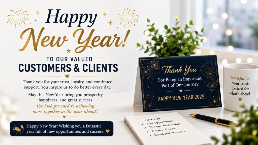 Happy New Year Message to Customers and Clients