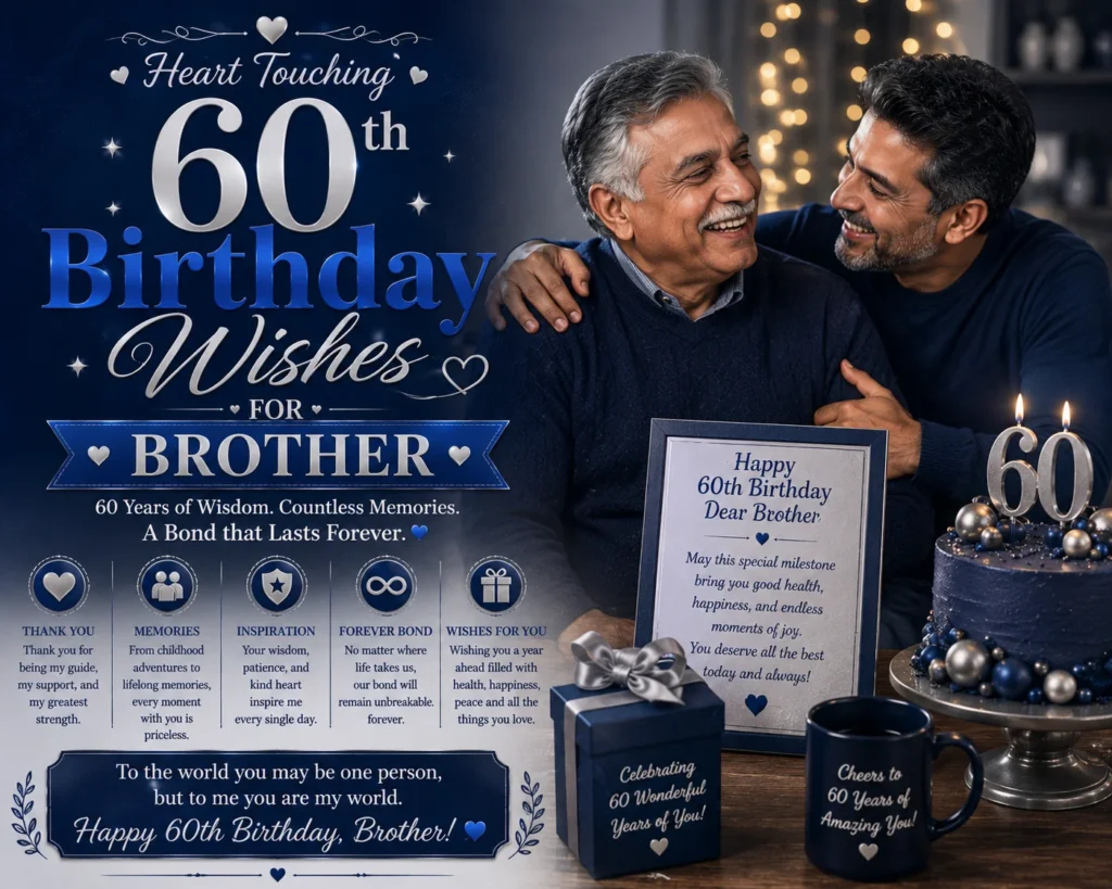 Heart Touching 60th Birthday Wishes for Brother
