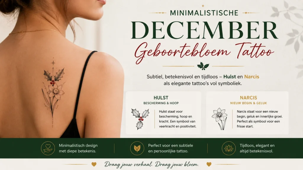 Minimalistische December Geboortebloem Tattoo