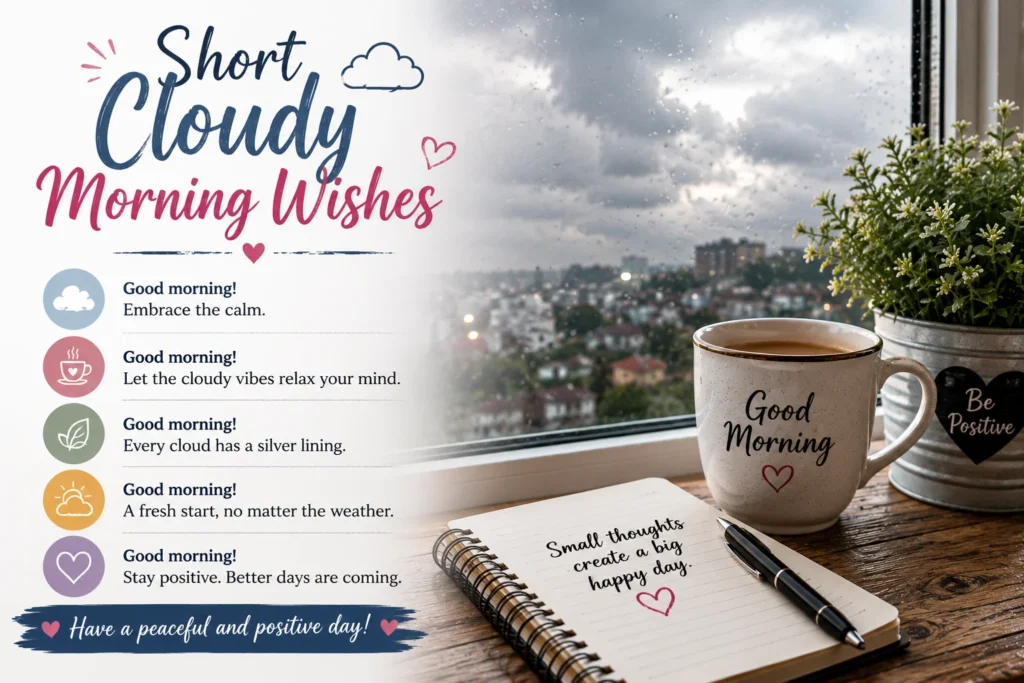 Short Cloudy Morning Wishes