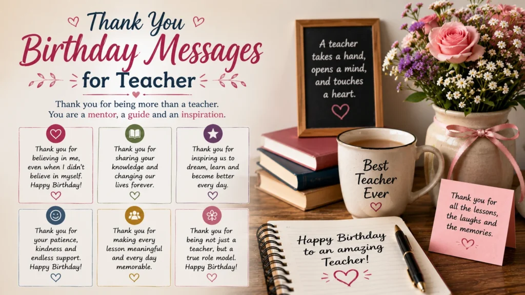 Thank You Birthday Messages for Teacher