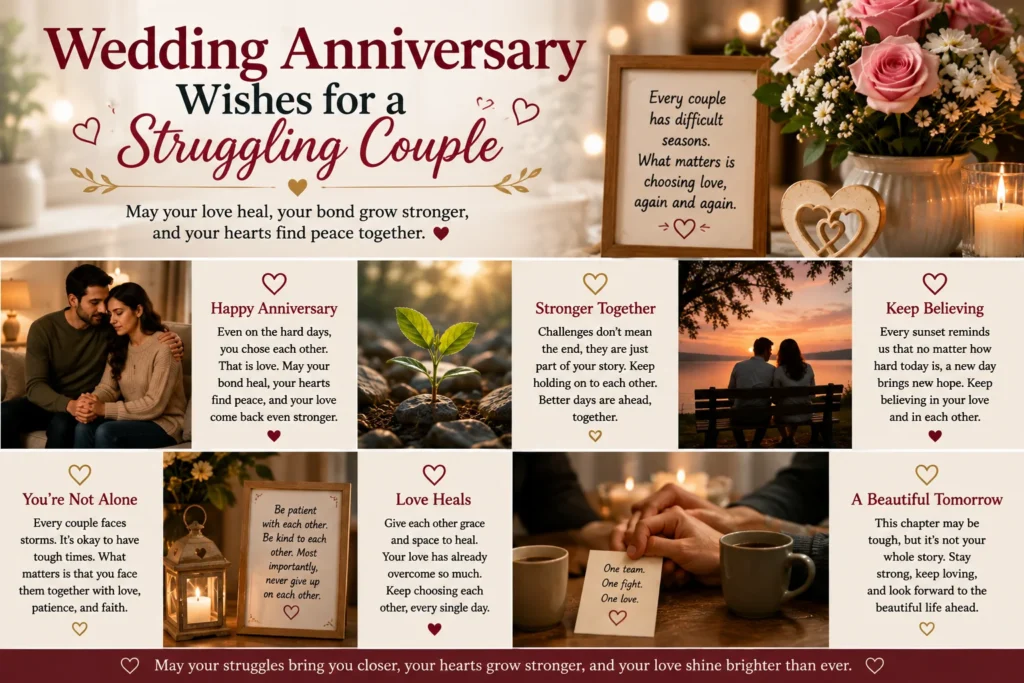 Wedding Anniversary Wishes for a Struggling Couple