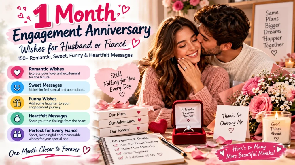 1 Month Engagement Anniversary Wishes for Husband or Fiancé