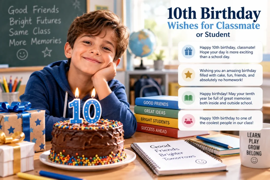 10th Birthday Wishes for 10th Class Friend or Student