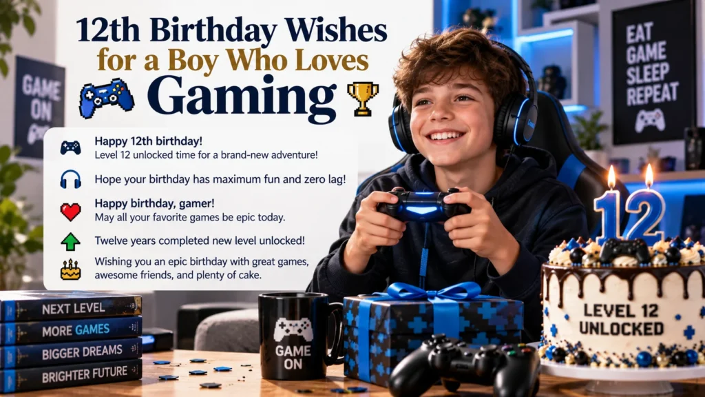 12th Birthday Wishes for a Boy Who Loves Gaming
