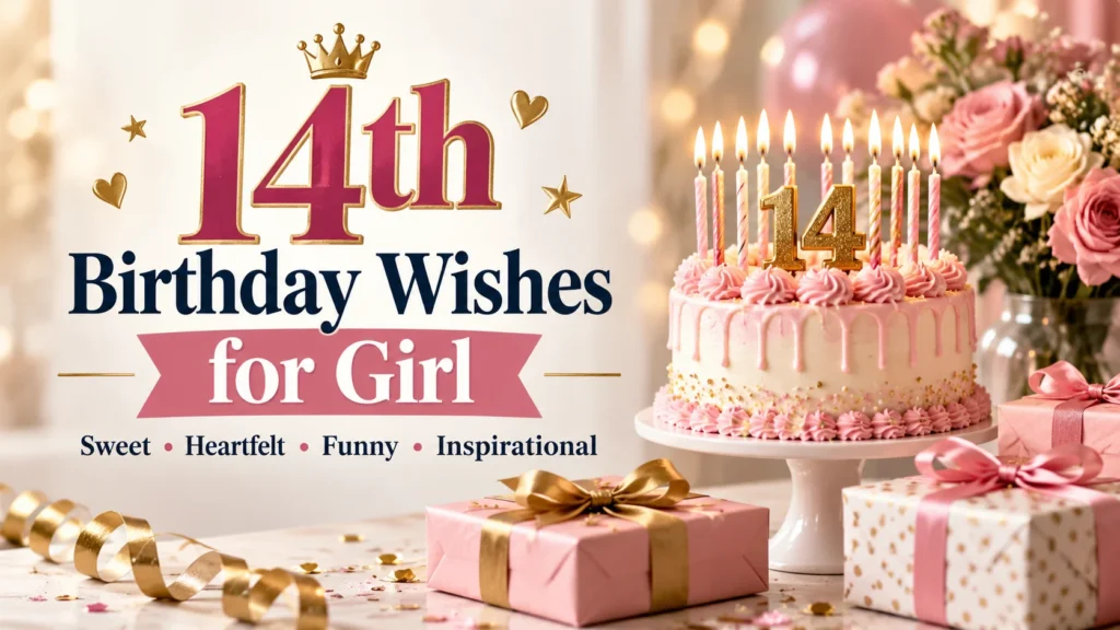 14th Birthday Wishes for Girl and Sweet, Heartfelt, Funny & Inspirational Messages