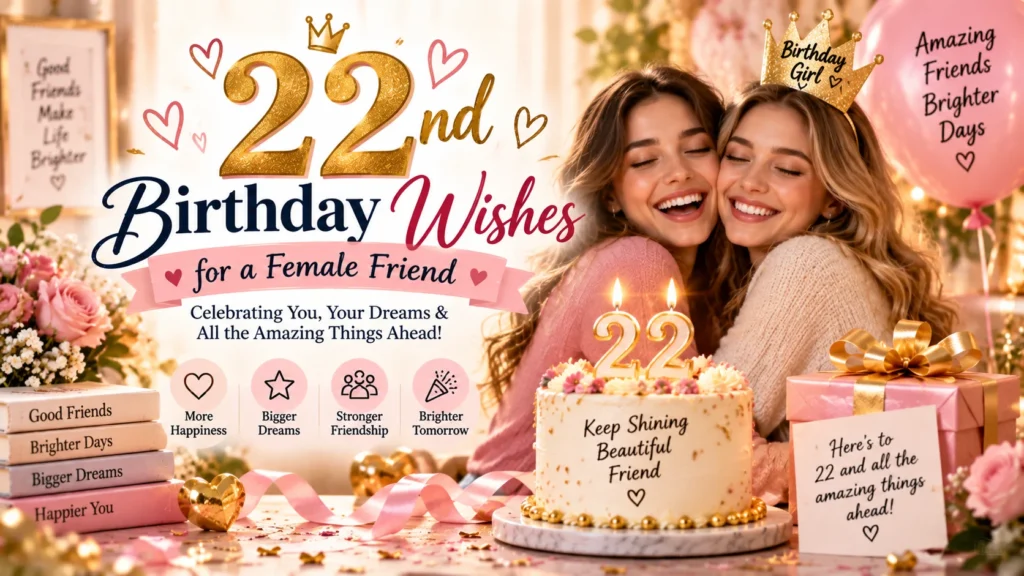 22nd Birthday Wishes for a Female Friend