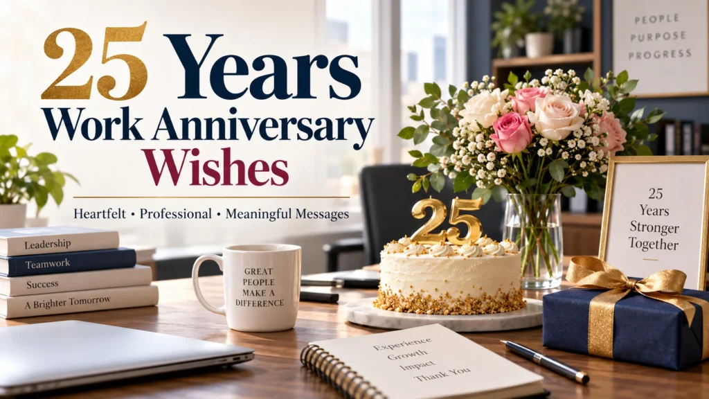 25 Years Work Anniversary Wishes Heartfelt Professional & Meaningful Messages
