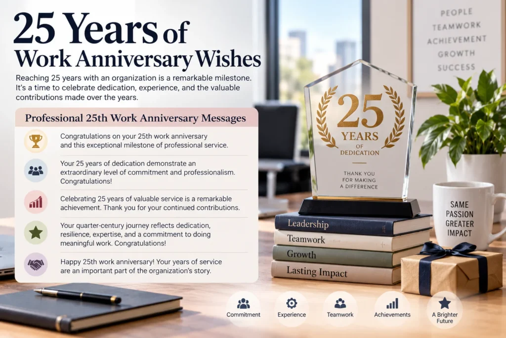 25 Years of Work Anniversary Wishes