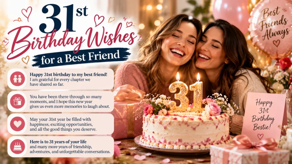 31st Birthday Wishes for a Best Friend