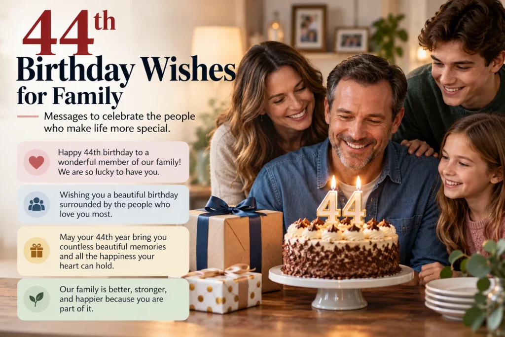 44th Birthday Wishes for Family