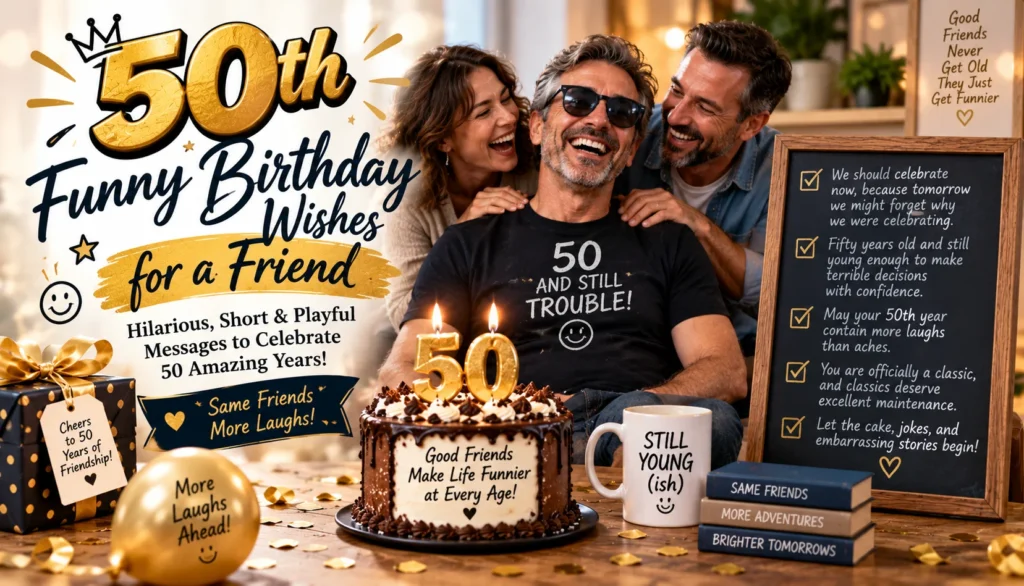 50th Funny Birthday Wishes for a Friend