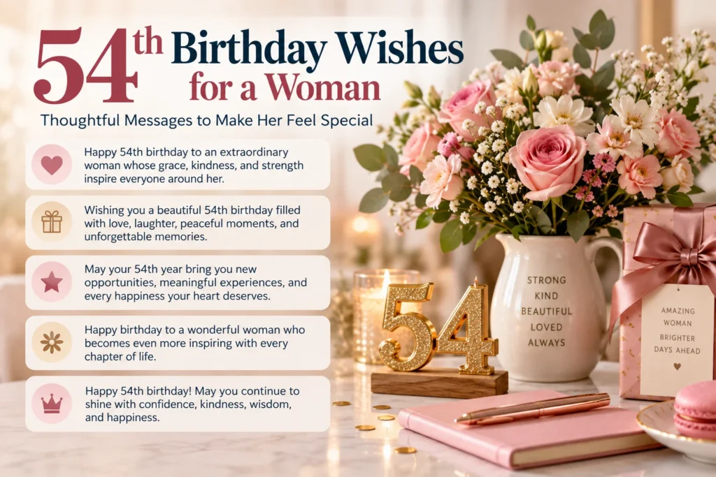 54th Birthday Wishes for a Woman
