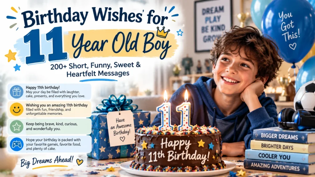 Birthday Wishes for 11 Year Old Boy