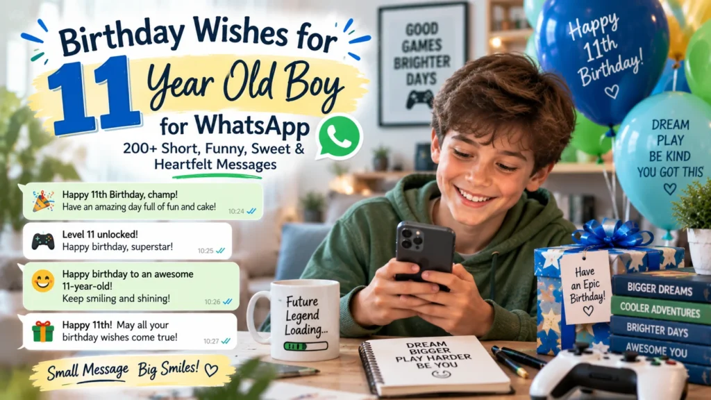 Birthday Wishes for 11 Year Old Boy for WhatsApp