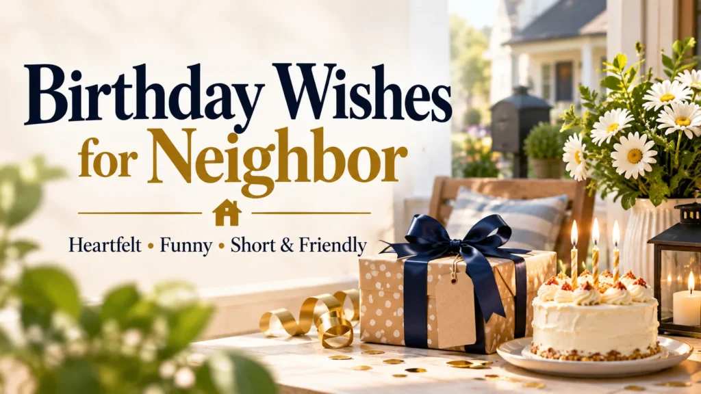 Birthday Wishes for Neighbor Heartfelt, Funny, Short & Friendly Messages