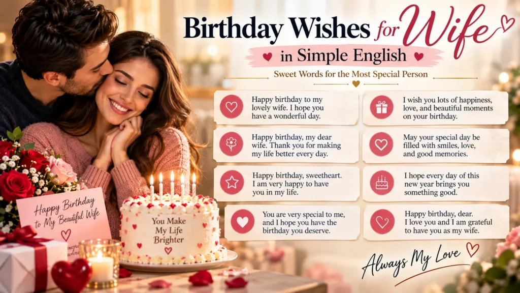 Birthday Wishes for Wife in Simple English