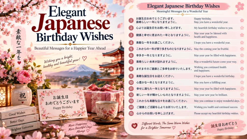 Elegant Japanese Birthday Wishes