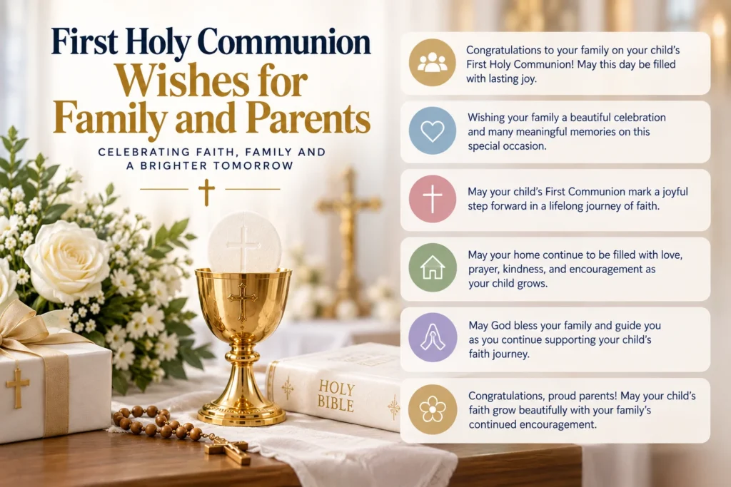 First Holy Communion Wishes for Family and Parents
