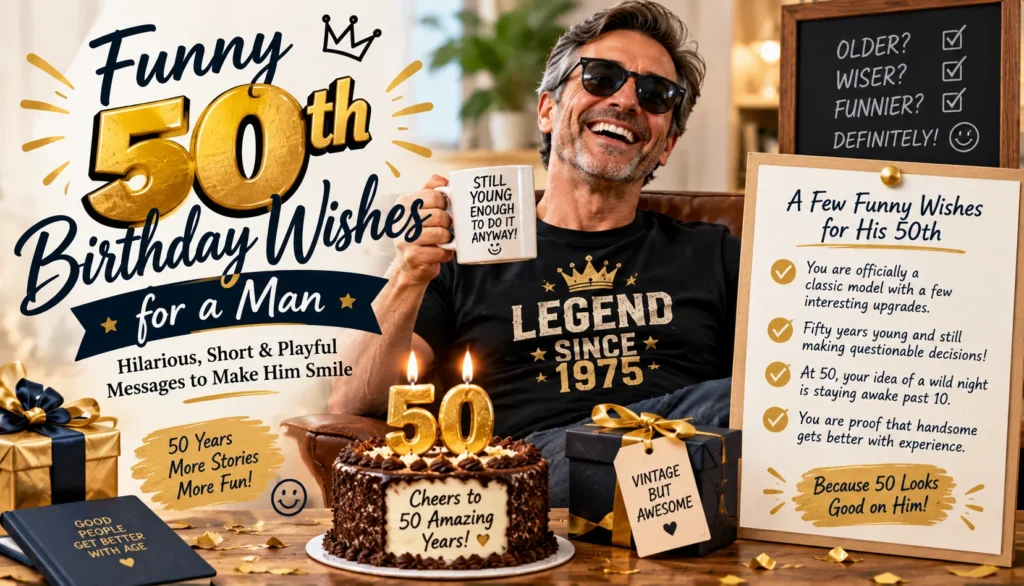 Funny 50th Birthday Wishes for a Man
