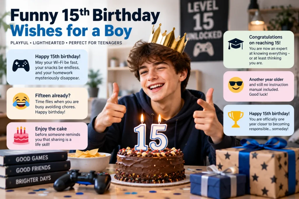 Funny Happy 15th Birthday Wishes