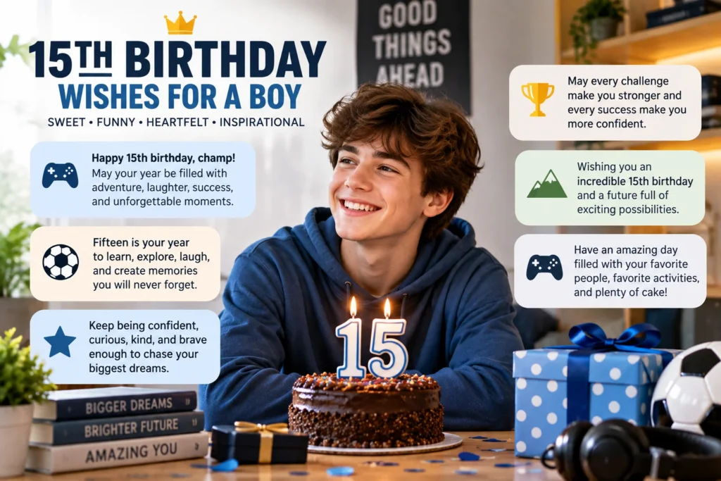 Happy 15th Birthday Wishes for a Boy