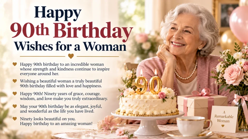 Happy 90th Birthday Wishes for a Woman