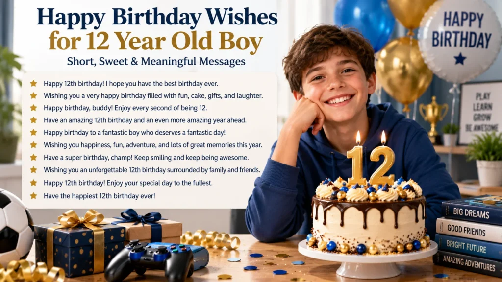 Happy Birthday Wishes for 12 Year Old Boy