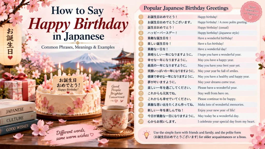 How to Say Happy Birthday in Japanese