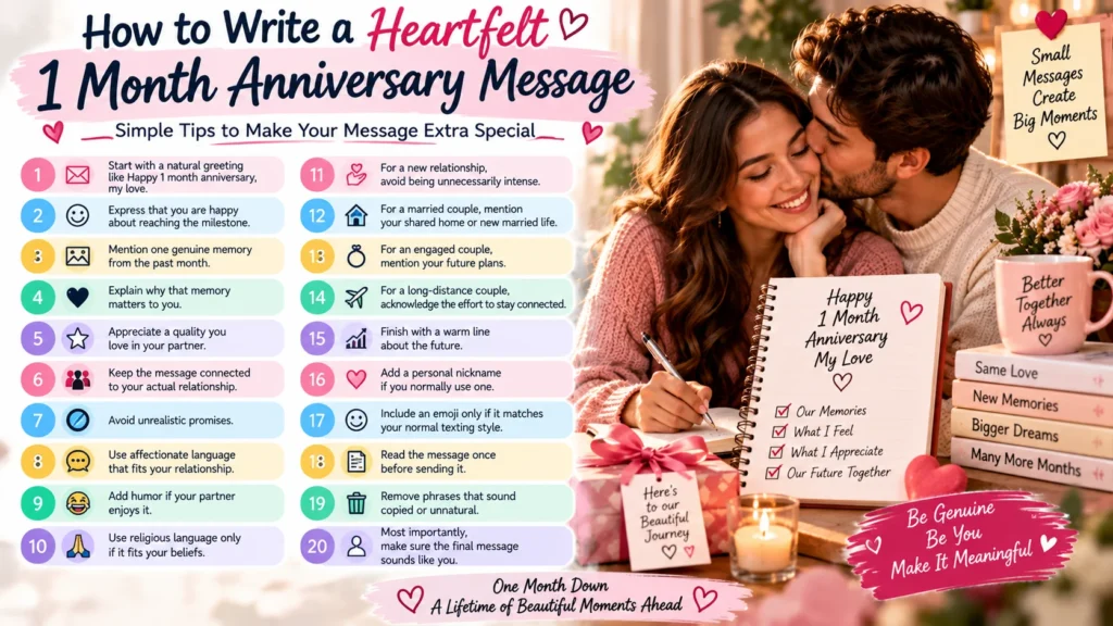 How to Write a Heartfelt 1 Month Anniversary Message