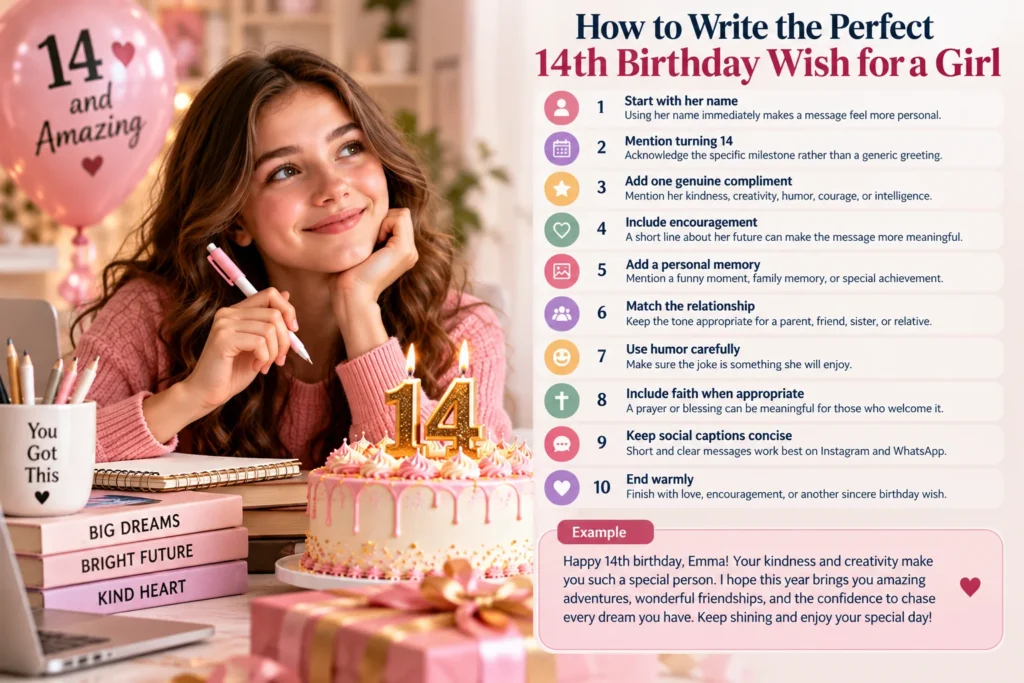 How to Write the Perfect 14th Birthday Wish for a Girl