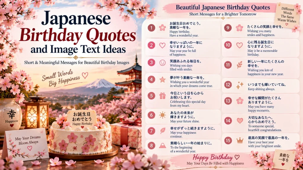 Japanese Birthday Quotes and Image Text Ideas
