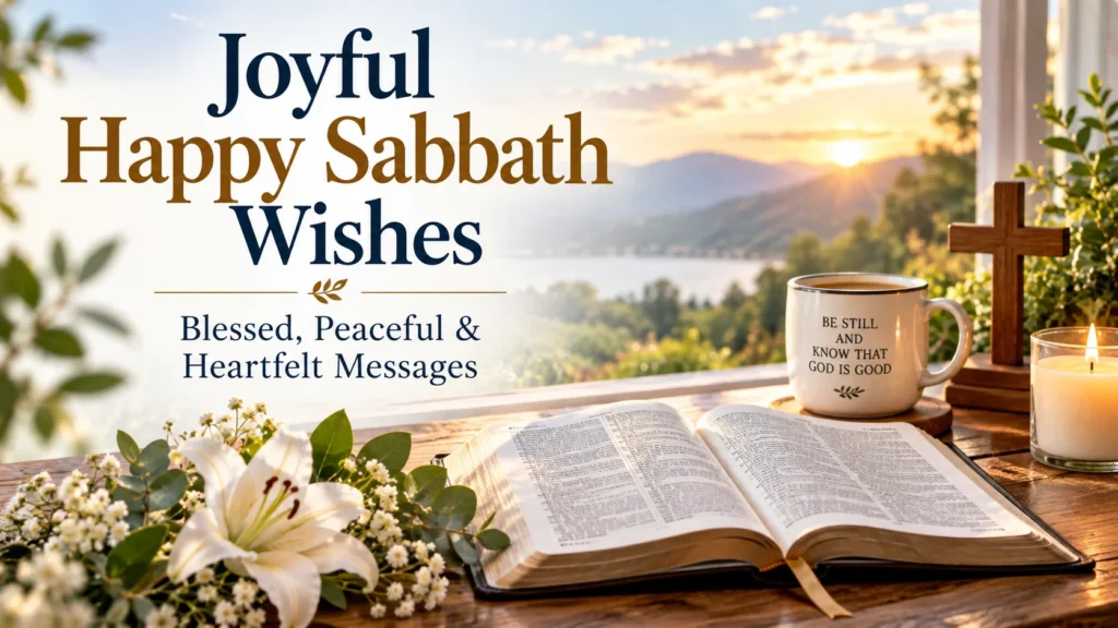 Discover joyful happy Sabbath wishes, blessings, prayers, good morning messages, Bible inspired greetings, and heartfelt Sabbath wishes for friends, family, and loved ones.